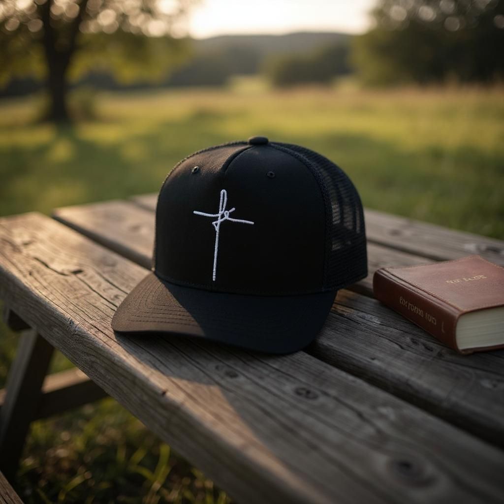 Boné Fé Preto Trucker Telinha Unissex