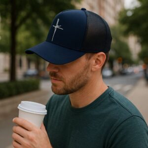 Boné Fé Azul Marinho Trucker Telinha Unissex