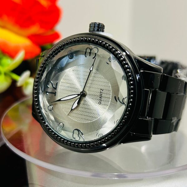 Relógio De Aço Feminino Aço Inoxidável (Cristal) Fundo Branco - Imagem 2