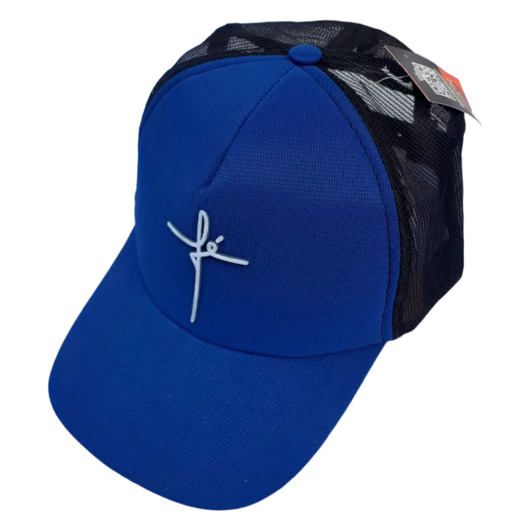 Boné Fé Azul Royal Trucker Telinha Unissex