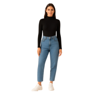 Body Preto Feminino Manga Longa com Gola Alta