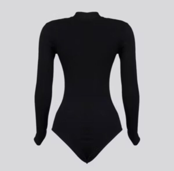 Body Preto Feminino Manga Longa com Gola Alta - Imagem 2